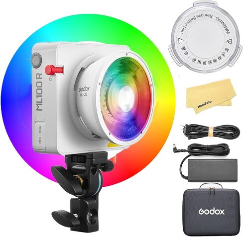 Godox ML100R RGB LED Video Light with Bluetooth Control,1800K-10000K CCT | High 95 CRI/TLCI,14 FX Modes,110W Input Power,Compact & Lightweight for Professional Filmmaking,Photography,Vlogging in Kuwait