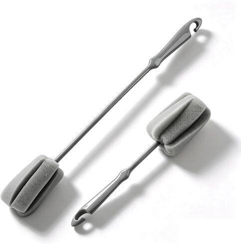 2 Pcs Soft Sponge Bottle Brush Foam Cleaning Brush Cup Washer Brush for Glasses Mugs Cups and More (Short Handle) in Kuwait