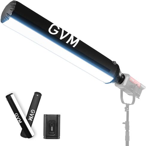 GVM 43.3" Inflatable Softbox, Foldable Air Tube Soft Box with Air Pump, Compatibility for GVM SD300C/500B/650B and Other Bowens Mount Light, Air Softbox for Studio Portraits, Video Recording in Kuwait