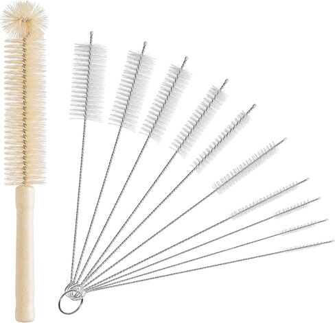 SIMPOR Bottle Cleaning Brush Set - 11Pcs Long Handle Straw Cleaner for Water Bottle, Reusable Pipe Cleaning Brush for Sippy Cup, Drinking Straw, Narrow Neck Bottles, Kettle Spout, Pipes, Tubes in Kuwait