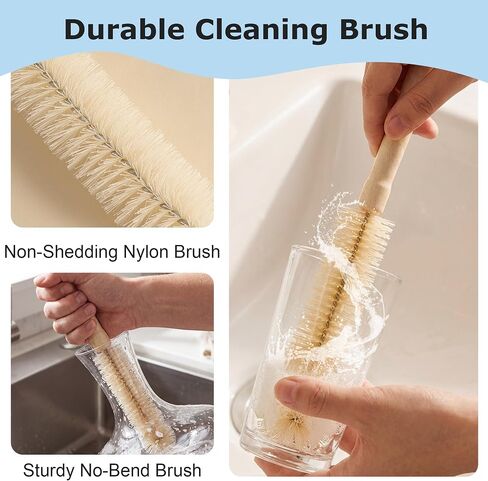 SIMPOR Bottle Cleaning Brush Set - 11Pcs Long Handle Straw Cleaner for Water Bottle, Reusable Pipe Cleaning Brush for Sippy Cup, Drinking Straw, Narrow Neck Bottles, Kettle Spout, Pipes, Tubes in Kuwait