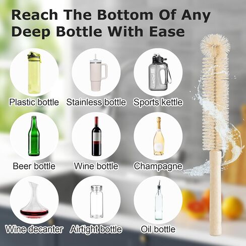 SIMPOR Bottle Cleaning Brush Set - 11Pcs Long Handle Straw Cleaner for Water Bottle, Reusable Pipe Cleaning Brush for Sippy Cup, Drinking Straw, Narrow Neck Bottles, Kettle Spout, Pipes, Tubes in Kuwait