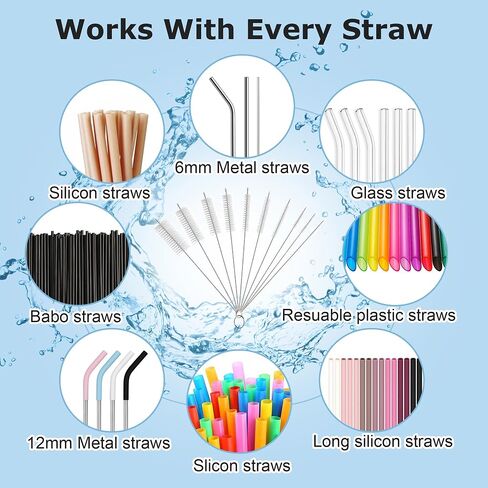 SIMPOR Bottle Cleaning Brush Set - 11Pcs Long Handle Straw Cleaner for Water Bottle, Reusable Pipe Cleaning Brush for Sippy Cup, Drinking Straw, Narrow Neck Bottles, Kettle Spout, Pipes, Tubes in Kuwait