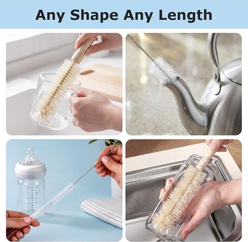 SIMPOR Bottle Cleaning Brush Set - 11Pcs Long Handle Straw Cleaner for Water Bottle, Reusable Pipe Cleaning Brush for Sippy Cup, Drinking Straw, Narrow Neck Bottles, Kettle Spout, Pipes, Tubes in Kuwait