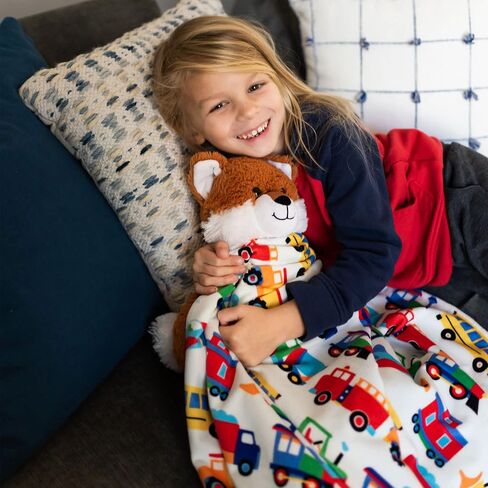 Wildkin Cotton Fitted Crib Sheet Bundle with Plush Throw Blanket (Trains, Planes & Trucks) in Kuwait