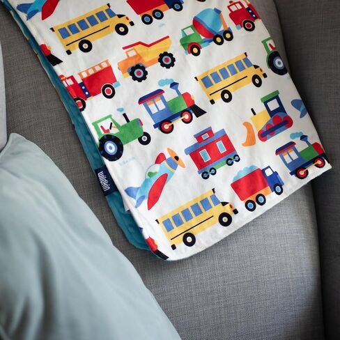 Wildkin Cotton Fitted Crib Sheet Bundle with Plush Throw Blanket (Trains, Planes & Trucks) in Kuwait