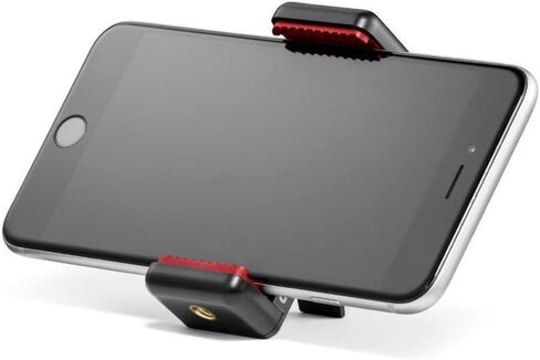 Manfrotto MCLAMP, Universal Smartphone Clamp with Thread Connections, for iPhone with or without Case, Foldable, Compact Size, Vlogging, Black in Kuwait