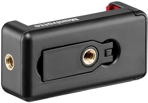 Manfrotto MCLAMP, Universal Smartphone Clamp with Thread Connections, for iPhone with or without Case, Foldable, Compact Size, Vlogging, Black in Kuwait