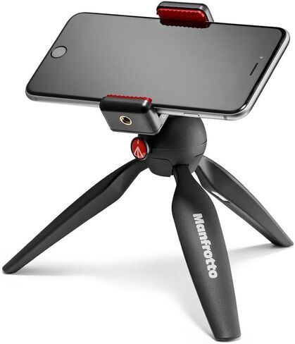 Manfrotto MCLAMP, Universal Smartphone Clamp with Thread Connections, for iPhone with or without Case, Foldable, Compact Size, Vlogging, Black in Kuwait