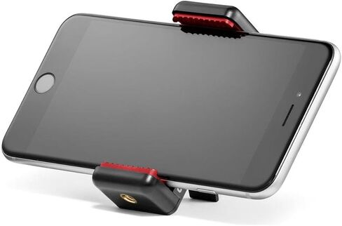Manfrotto MCLAMP, Universal Smartphone Clamp with Thread Connections, for iPhone with or without Case, Foldable, Compact Size, Vlogging, Black in Kuwait