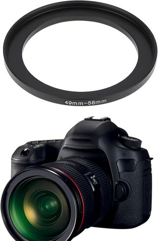 2 Pack Step Up Ring 49mm to 58mm Lens Filter Adapter Slim Aluminum Compatible with DSLR and Mirrorless Cameras in Kuwait