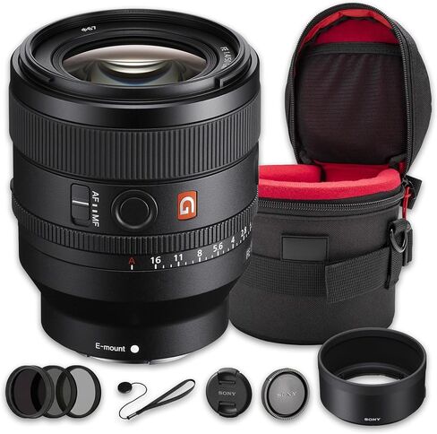 Sony FE 50mm f/1.4 GM Lens Bundle (Sony E) | G Master Standard Prime with Fast f/1.4 Aperture, Advanced Optics & Fast AF | Great for Portraits & Weddings (SEL50F14GM) + Filter Kit + Case + Cap Keeper in Kuwait