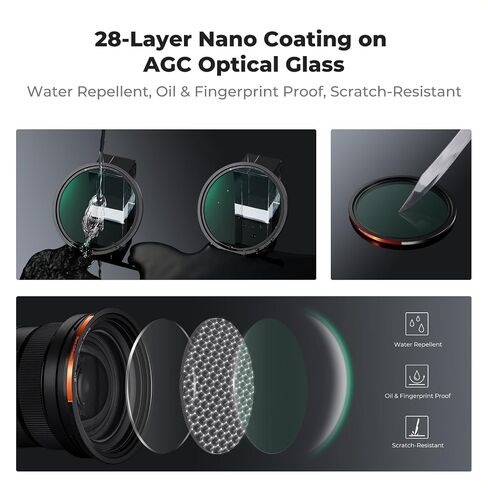 K&F CONCEPT 82mm Magnetic CPL + VND2-32 + Black Diffusion 1/4 Filter Kit | 1s Swap,Magnetic 5-Pack: Filter + Magnetic Basic Ring + Lens Cap Kit with Storage Case (Nano-X Series)-FU704 in Kuwait