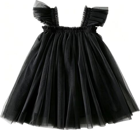 Toddler Girls Summer Layered Tulle Tutu Dress | Ruffled sleeve, Fluffy, Swing, Birthday, Holiday, Wedding flower girl dresses in Kuwait