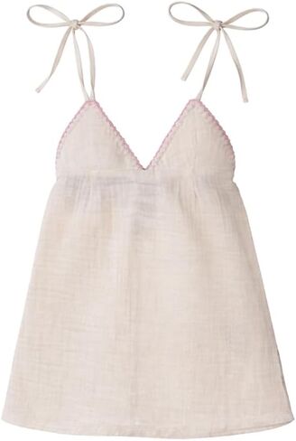 Toddler Girl Muslin Spaghetti Strap Dress 100% Cotton Breathable Lightweight Summer Baby Girl Outfit 2-6T in Kuwait