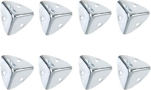 dophee 8Pcs Silver Metal Decorative Corner Protectors Covers, 28mm/1.1" | Corner Guards for Flight Road Case Cosmetic Box Suitcases Luggage Kitchen Cabinet Small Container Box Jewelry Boxes in Kuwait