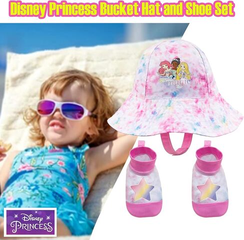 Disney Princess Tie-dye Bucket Hat and Swim Booties Set, Sun Protection UPF 50+ - Age 0-12 Months in Kuwait