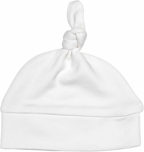 L'ovedbaby Unisex Baby Organic Cotton Knotted Hat, GOTS Certified, Adjustable Top Knot Beanie for Newborns and Infants, White in Kuwait