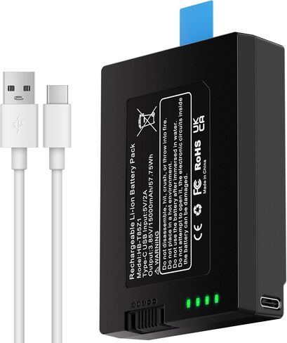 Fulpower 15000mAh Replacement Battery for eufy FamiLock S3 Max,S3 | 3.85V Li-ion, ultra-long standby, LED indicator, fireproof PC case, multi-protection, USB-C cable, eufy battery replacement in Kuwait