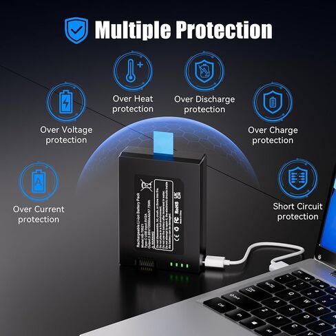 Fulpower 15000mAh Replacement Battery for eufy FamiLock S3 Max,S3 | 3.85V Li-ion, ultra-long standby, LED indicator, fireproof PC case, multi-protection, USB-C cable, eufy battery replacement in Kuwait