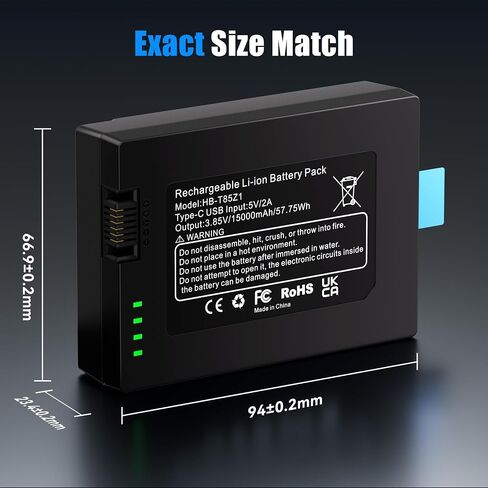 Fulpower 15000mAh Replacement Battery for eufy FamiLock S3 Max,S3 | 3.85V Li-ion, ultra-long standby, LED indicator, fireproof PC case, multi-protection, USB-C cable, eufy battery replacement in Kuwait