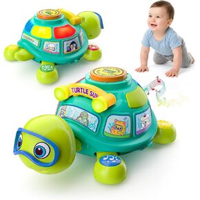 Crawling Turtle Baby Toys 6-12 Months,Interactive Infant Gift for 6-9-12 Month Old Boys Girls,Musical Tummy Time Toy with Lights,Sounds,ABC & Bilingual Learning,5 6 7 8 9 10 12 Months Baby Gifts in Kuwait