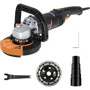 MAXXT 5 Inch Concrete Surfacing Grinder, 1500W 14A Motor, 7 Adjustable Speed Angle Grinder Kit with Diamond Disc, Removable Guard, Concrete Sander for Polishing and Grinder Stone Cement Marble Granite in Kuwait