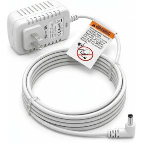 5V Charger for HelloBaby Monitor HB6550 HB30 HB66 HB50, White | Replacement for K05S050100U, 10FT Right Angle DC Barrel Adapter, Charging Cable, Fit for Parent Unit in Kuwait