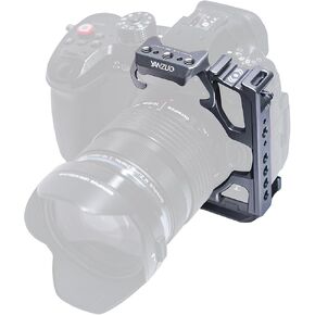 Lightweight Camera Cage for Panasonic Lumix GH5, 6061 Aluminum Alloy Protective Frame with Arca Swiss Quick Release Plate, Dual Cold Shoe Mounts, for Shooting Expansion (Titanium) in Kuwait