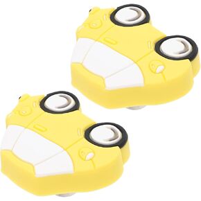Uonlytech 2pcs Yellow Car Shaped Cartoon Cabinet Handles Comfortable Grip Scratch-Resistant PVC Pulls for Furniture and Cupboard Drawer Handles in Kuwait