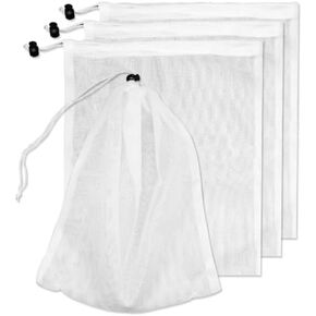 Pool Vacuum Replacement Mesh Bag, Pool Leaf Vacuum Net Bag Fine Mesh with Locking Cord, Pool Vacuum Filter Bag, Pool Cleaner Bag Suitable for Pools Aquariums Ponds Collecting Leaves and Debris （4Pcs） in Kuwait