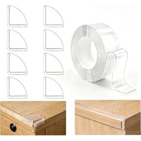Silicone Corner Protectors & Edge Guards Kit, 0.8in x 6.6ft Clear Edge Protector, Self Adhesive Table Corner Guards Pads, Waterproof Furniture Safety Guards for Sharp Edges, Childproofing for Home in Kuwait