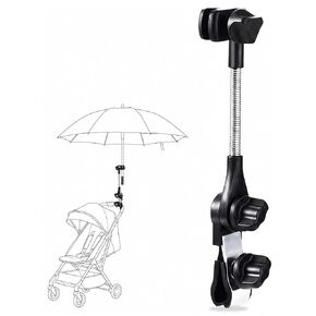 Umbrella Holder for Stroller Chair, Universal 360° Adjustable Umbrella Clamp Mount for Stroller, Beach Chair, Wheelchair & Golf Cart - Tool-Free Installation for Sun & Rain Protection in Saudi Arabia