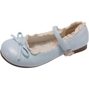 Women's Vintage Mary Jane Flats – Lace Trim, Bow Detail, Soft Sole, Comfortable Dress Shoes for Spring, Fall & Skirt Outfits in Kuwait