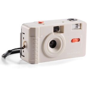 Praktica Reusable 35mm Film Camera, Cream - Retro Full Frame Focus Free Flash (Film & 1xAAA not Included) in Saudi Arabia