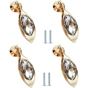 Cabinet Handles,4 Pcs Knobs Crystal Pendant Single(Gold) in Saudi Arabia