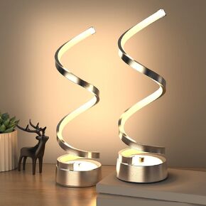 NUÜR Classic Spiral LED Table Lamp Black, Dimmable Metallic Bedside Lamp with Touch Controller, 3 Colour Temperature, 15.8 Inch Height, Contemporary, Decorative Lamp for Home, Living Room & Office in Saudi Arabia