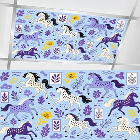 6 Pcs Fluorescent Light Covers for Ceiling Lights Whimsical Cats Flowers Hearts Illustrative Bright Colors Magnetic Light Filters Decorative for Classroom Office Hospital Home 4x2 Ft in Kuwait