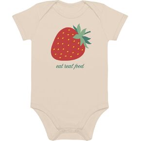 Eat Real Food Strawberry Organic Cotton Onesie in Kuwait
