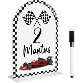 F1 Decor Baby Boy Monthly Milestone Baby Room Decor Acrylic 5 * 7 Inch | Funny Racing Car Decor Baby Boy Monthly Milestone 1-12 Monthly Baby Milestone Boy Newborn Photography Props in Saudi Arabia
