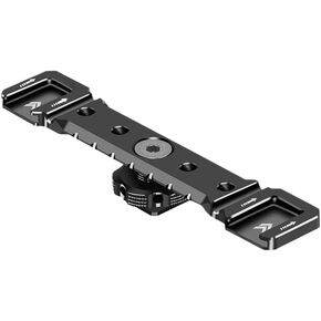 Cold Shoe Mount Bracket Aluminum Dual Hot Shoe Extension Bar Plate Adapter Compatible with Microphone LED Video Light Stand in Saudi Arabia
