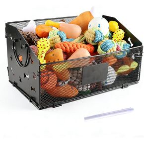 Dog Toy Basket, Large Rust-Resistant Iron Toy Storage Organizer for Living Room, Entryway, Playroom, Bone and Paw Cutout Dog Toys Bin with Carry Handles, Open-Top Large Storage Basket for Pets, Home in Kuwait
