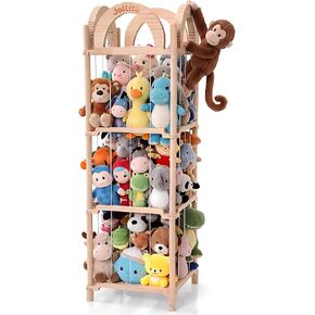 JOLLITO Stuffed Animal Storage Organizers,Large Capacity Wooden Cute Plushies Toy Zoo Holder and Storage for Toddler Rooms, Playrooms & Bedrooms in Kuwait