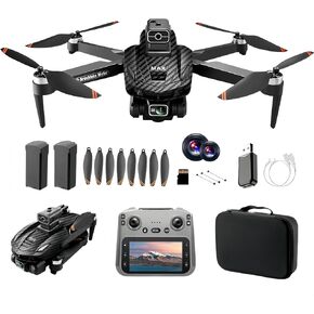 GPS Drone, Dual Cameras & 4.5 Inch Large Screen Transmitter. Equipped with Infrared Obstacle Avoidance, LED Night Lights and Brushless Motors. Comes with 2 Rechargeable Batteries, supporting FPV Real-Time Transmission, Altitude Hold, GPS Auto Return and F in Kuwait