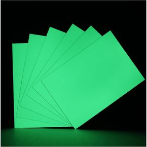 Extra Bright Glow in the Dark (Photoluminescent) Papers, Strong Adhesive, DIY Stickers for Stairs, Light Switch, Furniture, Night Safety, Wall, Ceiling and Bedroom Decoration, A5 Size* 6 Sheets in Kuwait