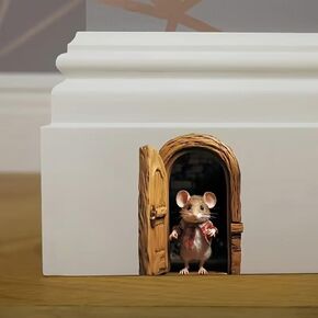 3D Mouse Hole 2-piece Wall Decoration Stickers, Vinyl Waterproof Stickers, Suitable for Smooth Surfaces Such as car Bumpers, laptops, Glass, Walls, etc. LSDA018 in Kuwait