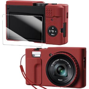 Silicone Case for Panasonic LUMIX ZS99 Digital Camera with with Removable Lens Cover and Screen Protector and a Lanyard for Panasonic LUMIX ZS99 Accessories -(Orange) in Saudi Arabia