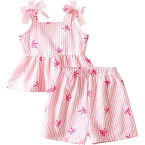 TTYAOVO Baby Girls 2 Piece Summer Outfit Top and Shorts Set Infant Birthday Party Clothes 9-36M in Saudi Arabia