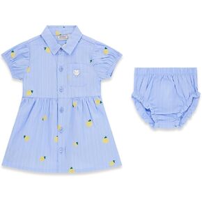 GUESS baby-girls Short Sleeve Poplin Dress and Diaper Cover 2 Piece Set in Kuwait