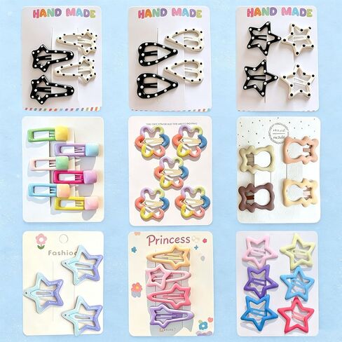 (36 Pcs) Super Cute Girls Hairpin, Mini Size Candy Color Butterfly Floral Flower Bowknot Star Hairpin Baby Girl Hair Clips Decoration Salon Hairstyle Hairdressing for Little Kids or Doll-Mix 1 in Kuwait
